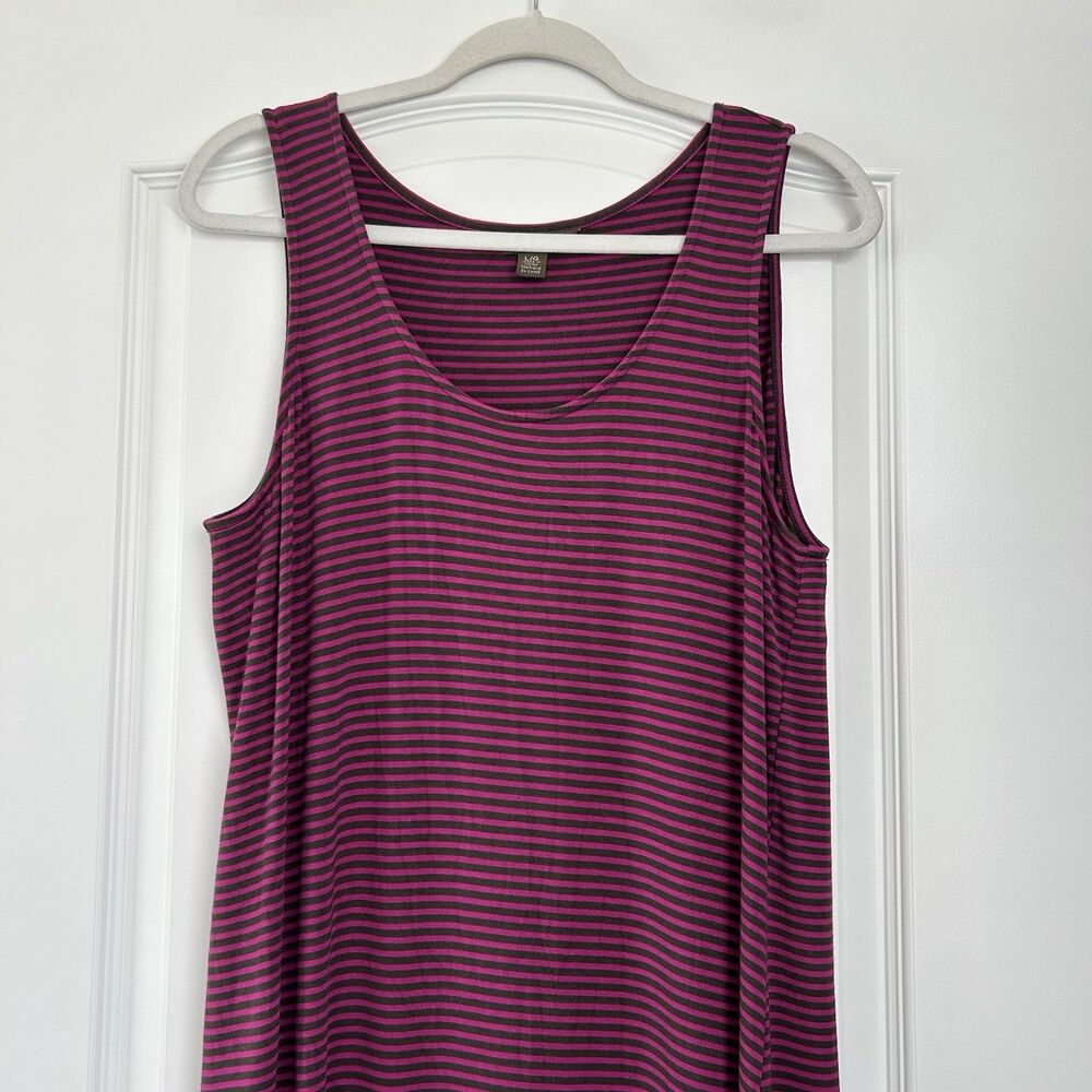 Tommy Bahama Maxi Dress Women Sz L Sleeveless Stripe Stretch Beach Cruise Summer
